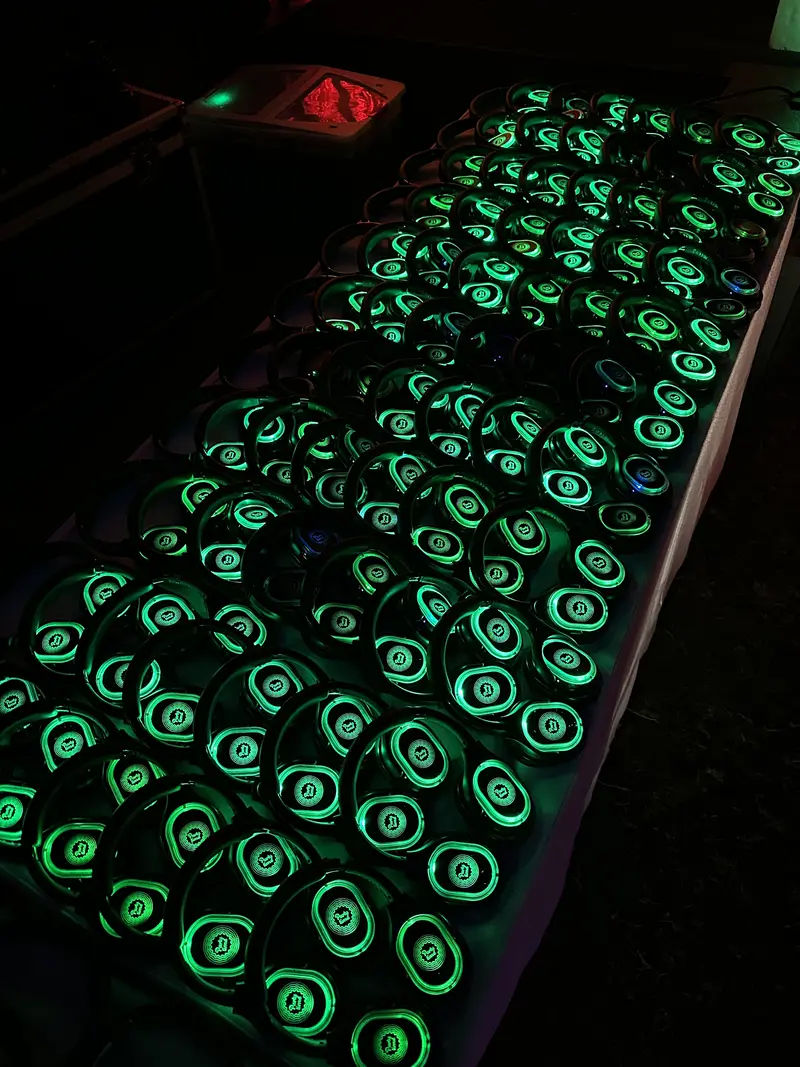 עשרות אוזניות LED ירוקות